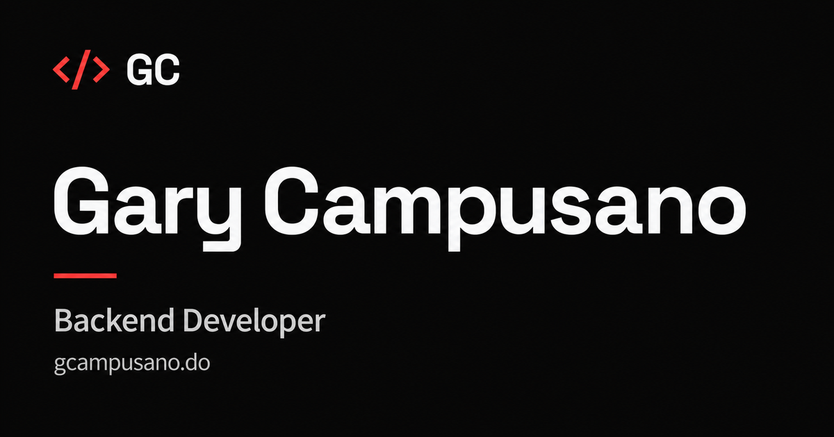 Gary Campusano | Backend Developer